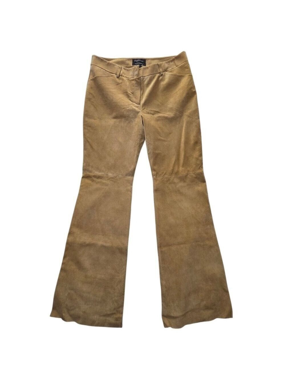Moda International Suede Leather Pants Y2K Flare Size 14